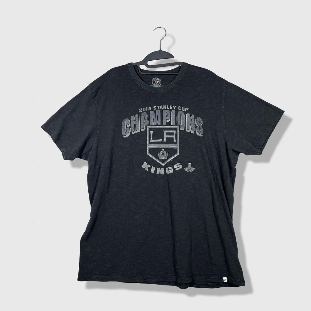 47 Brand T-Shirt Mens XXL Black 2014 Stanley Cup Champions LA Kings Sporty NHL
